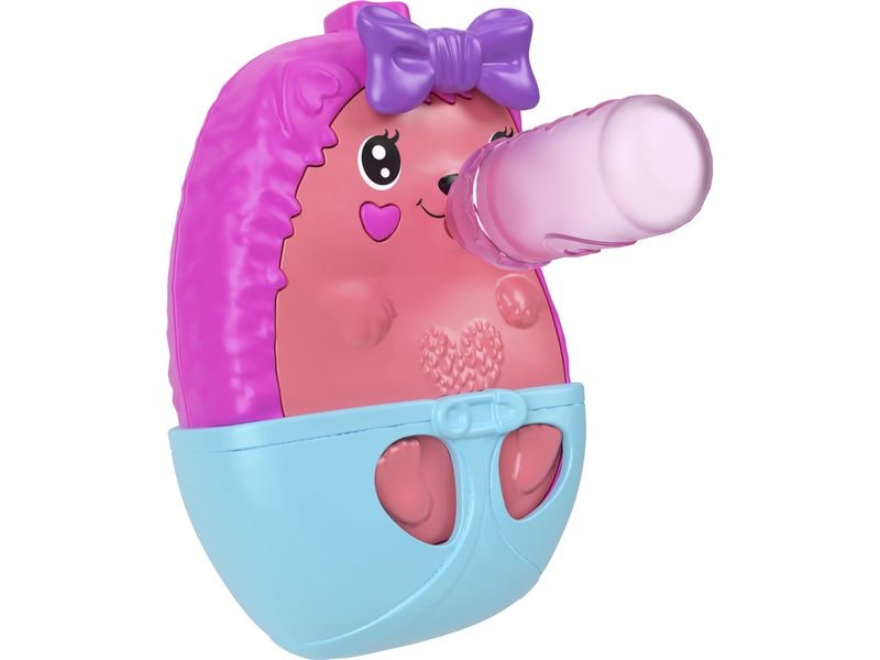 Polly Pocket Spielset Igel-Mama & Baby Schatulle Handtaschen-Spielset mit 2 Puppen & 16 Accessoires inklusive Haustieren
