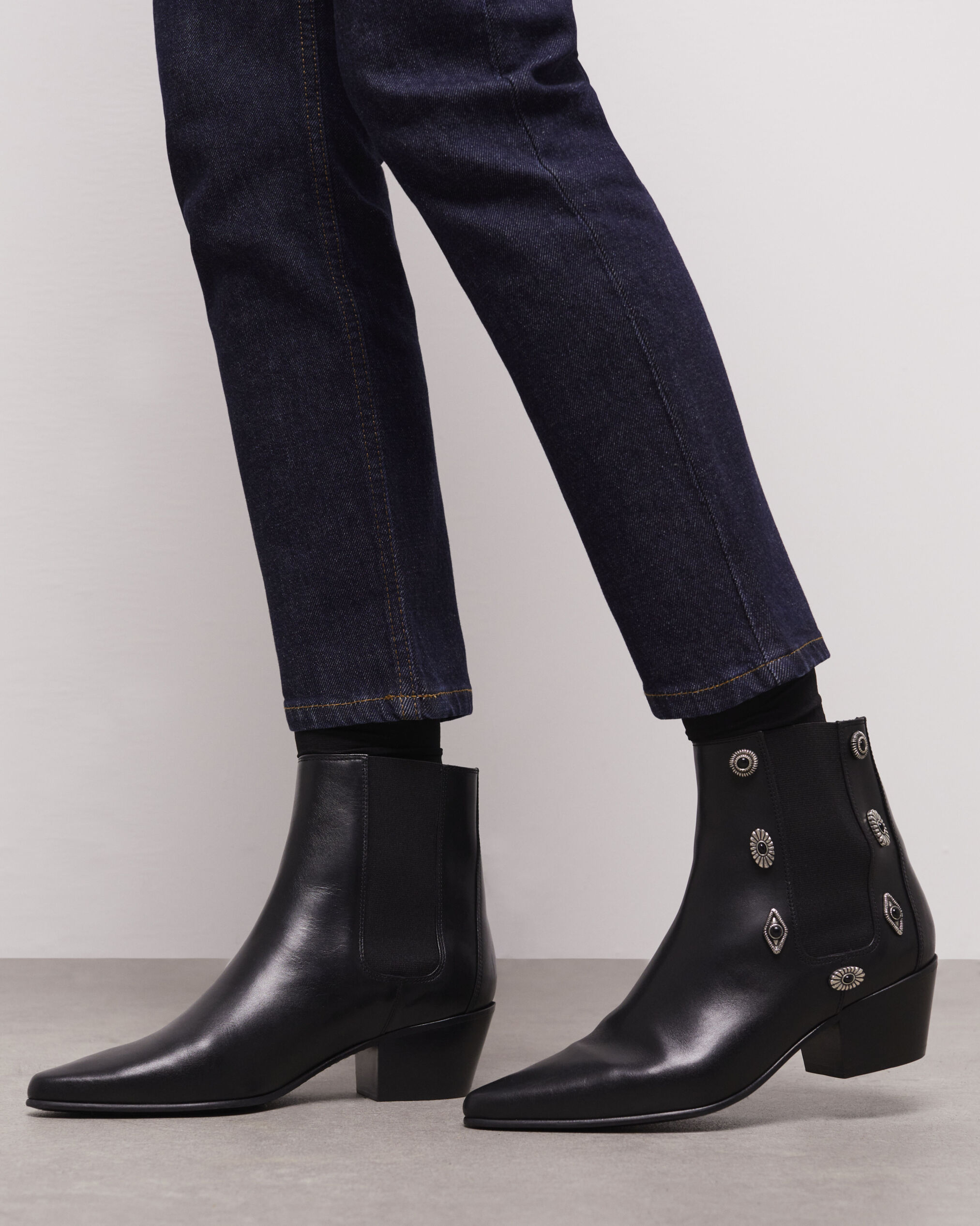Bottines en cuir noires