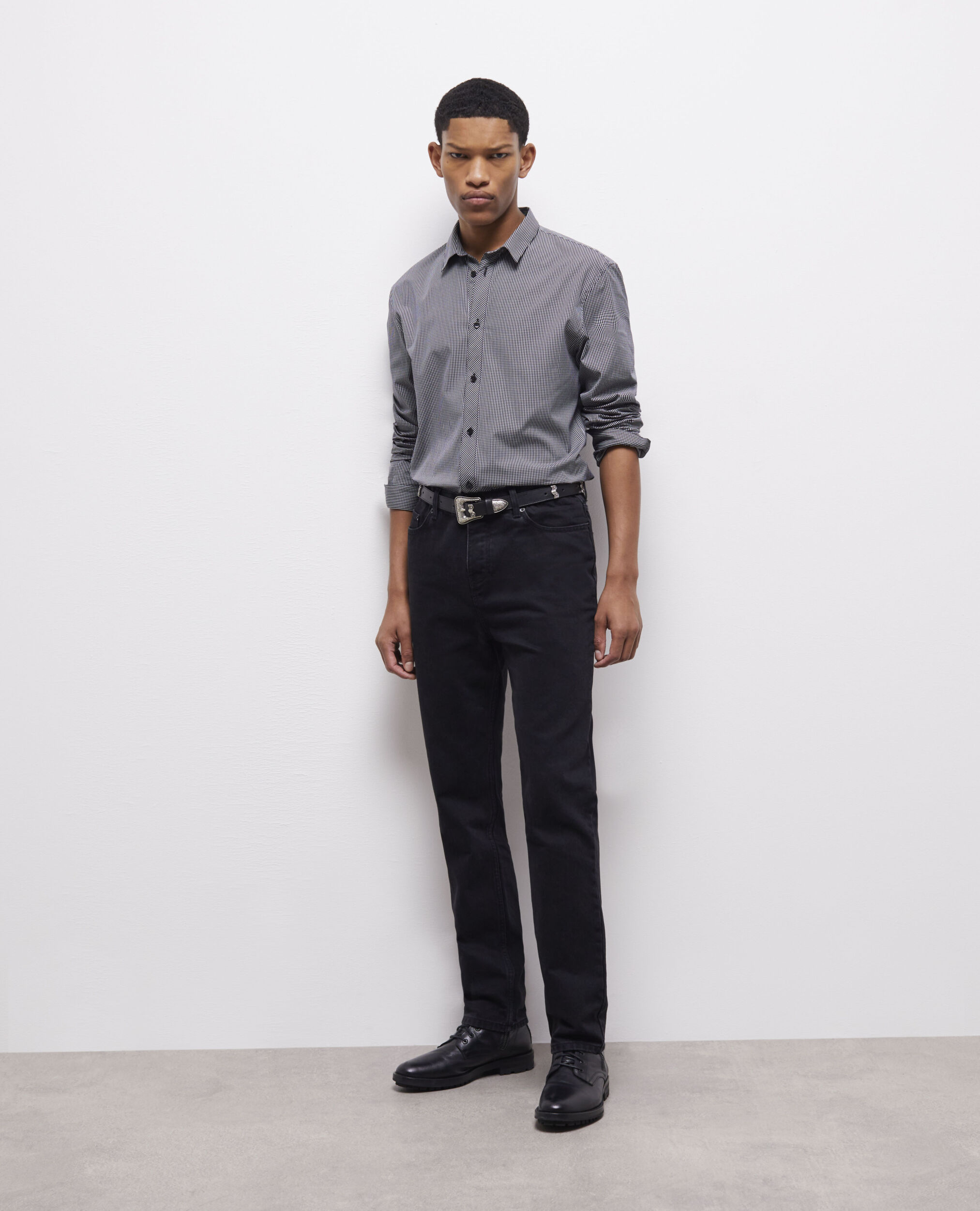 Chemise col classique à carreaux