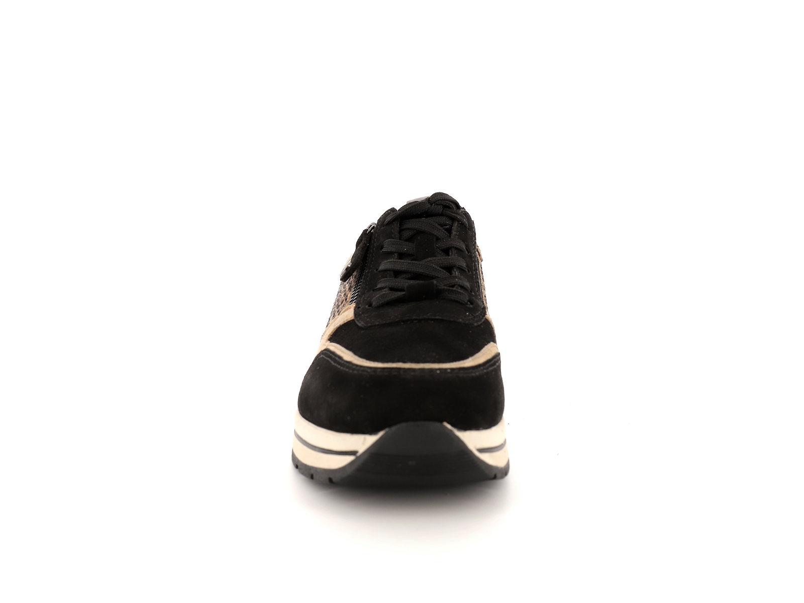 Tamaris-23740 Cuir Noir Champagne