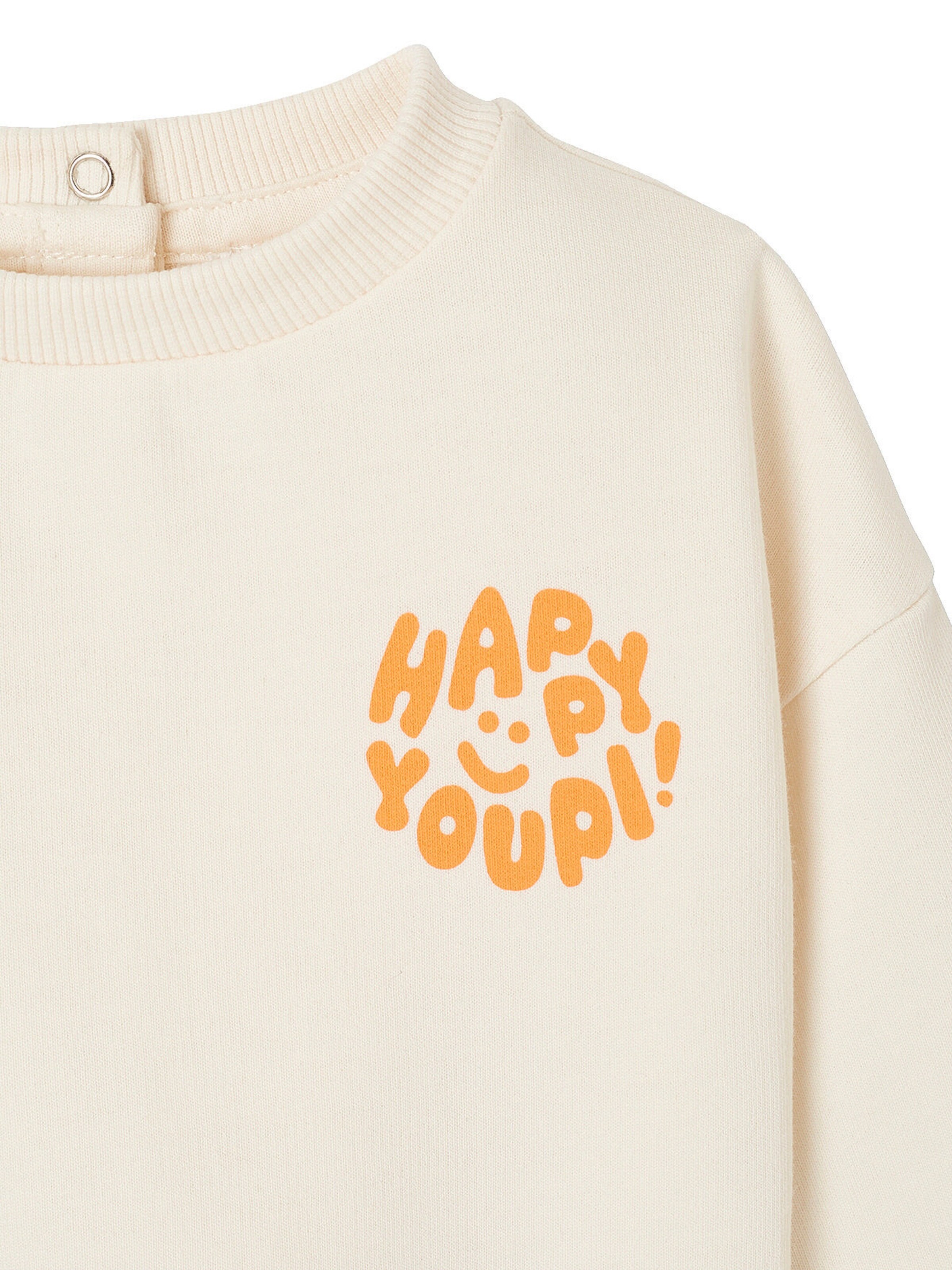 Vertbaudet Baby Rundhals-Sweatshirt BASIC mit Recycling-Polyester wollweiß
