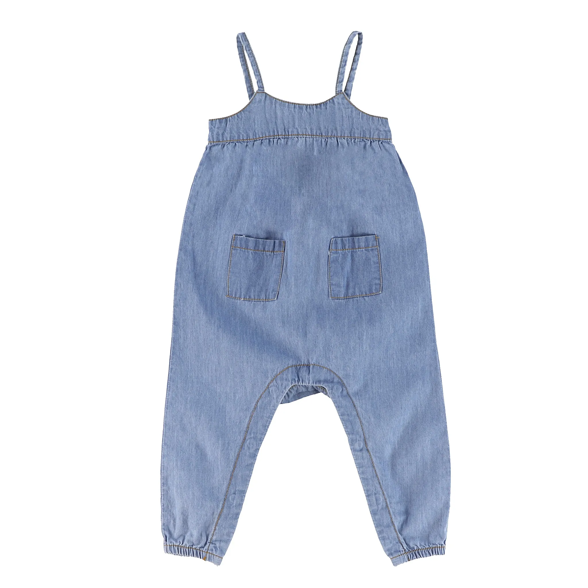 Chat Botté Salopette Jardin Denim 3-24mois