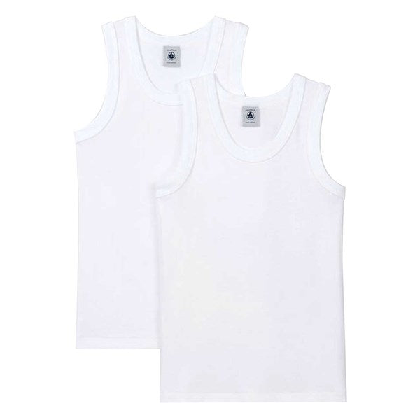 2-Pak Undertrøjer White/Blue Stripes - Petit Bateau