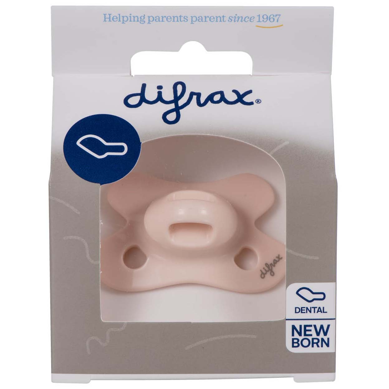 Difrax fopspeen Dental Newborn Pure roze