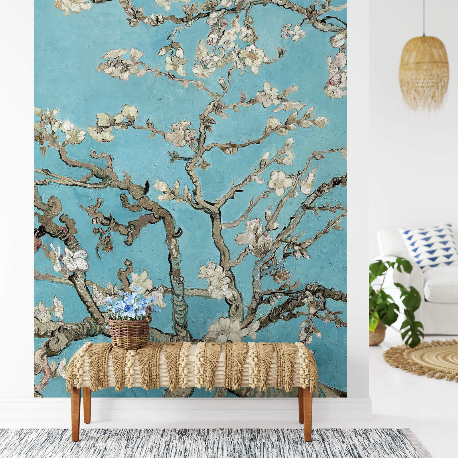 Fototapete DESIGNWALLS 2.0 - blau-grau - Kirschblüte - 2,6 Meter