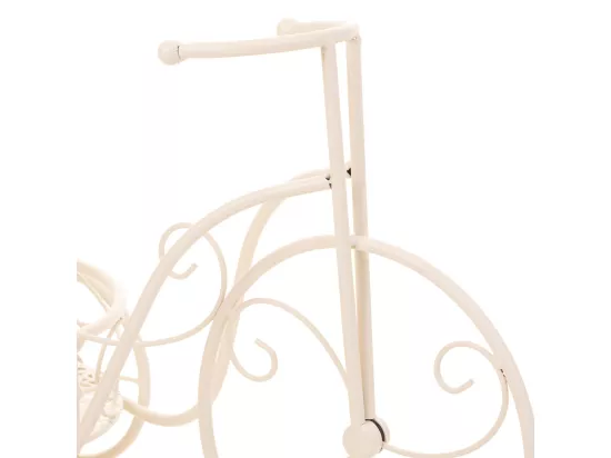Vélo pour 1 pot de fleurs en fer forgé blanc 55x25x32h cm