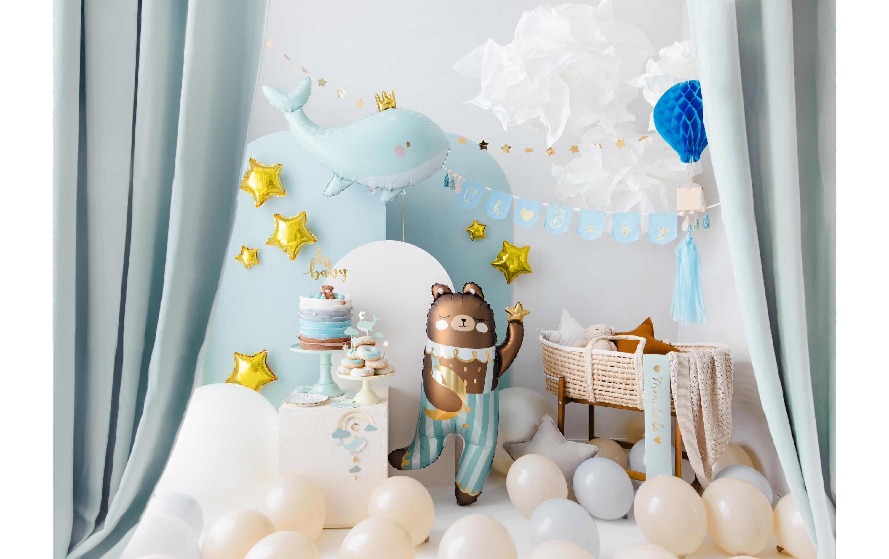 Girlande Oh Baby 2.5 m, Blau/GoldBaby Boy Girlande
