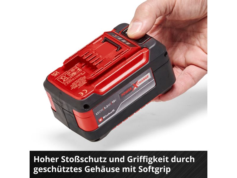 Einhell 5.2 Ah PXC Starter-Kit Universeller Akku für alle Power X-Change Geräte