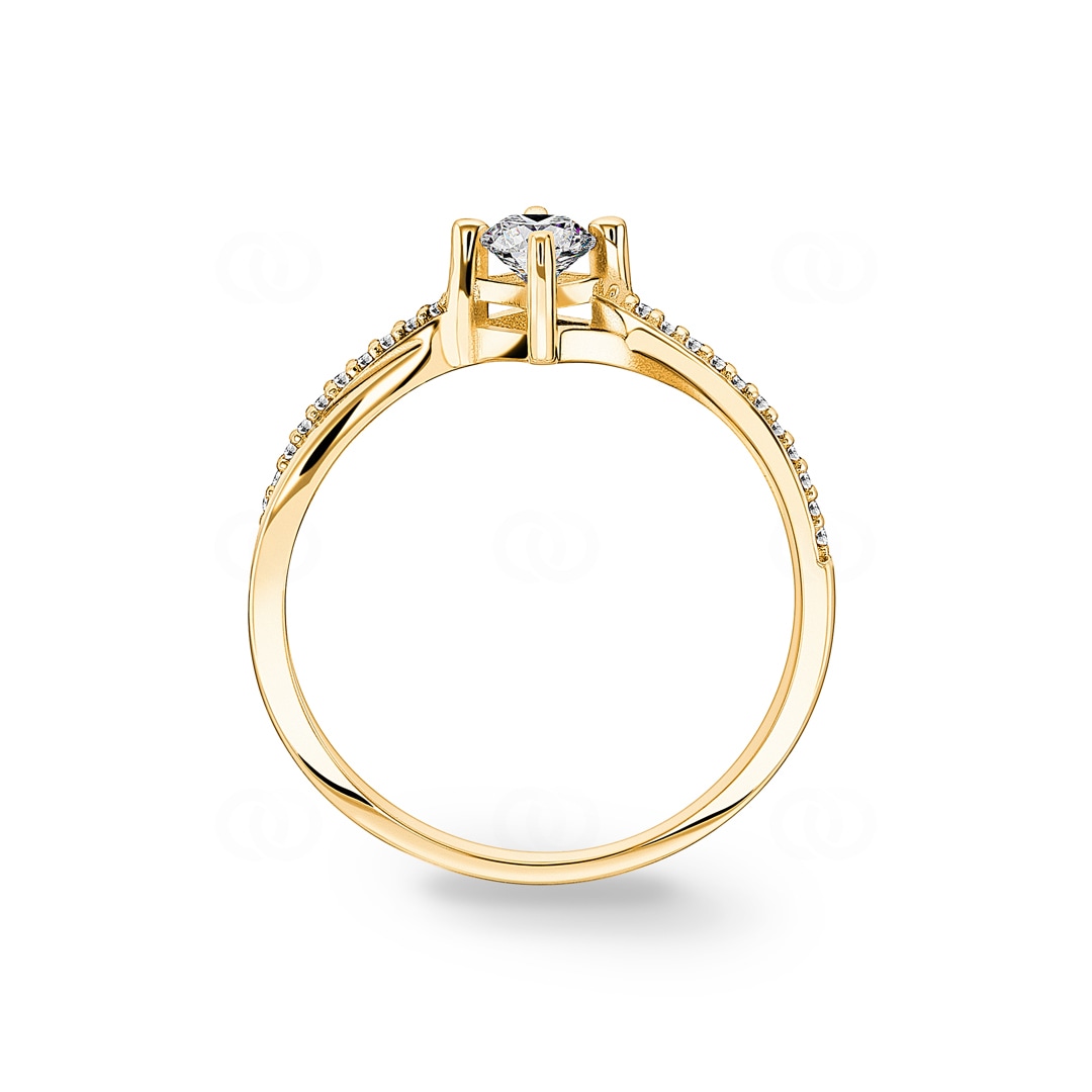 Verlobungsring 750/18 K Gelbgold mit Diamanten 0.31 ct H/si