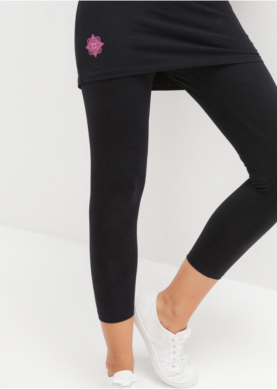 Legging de sport avec jupe, longueur 3/4
