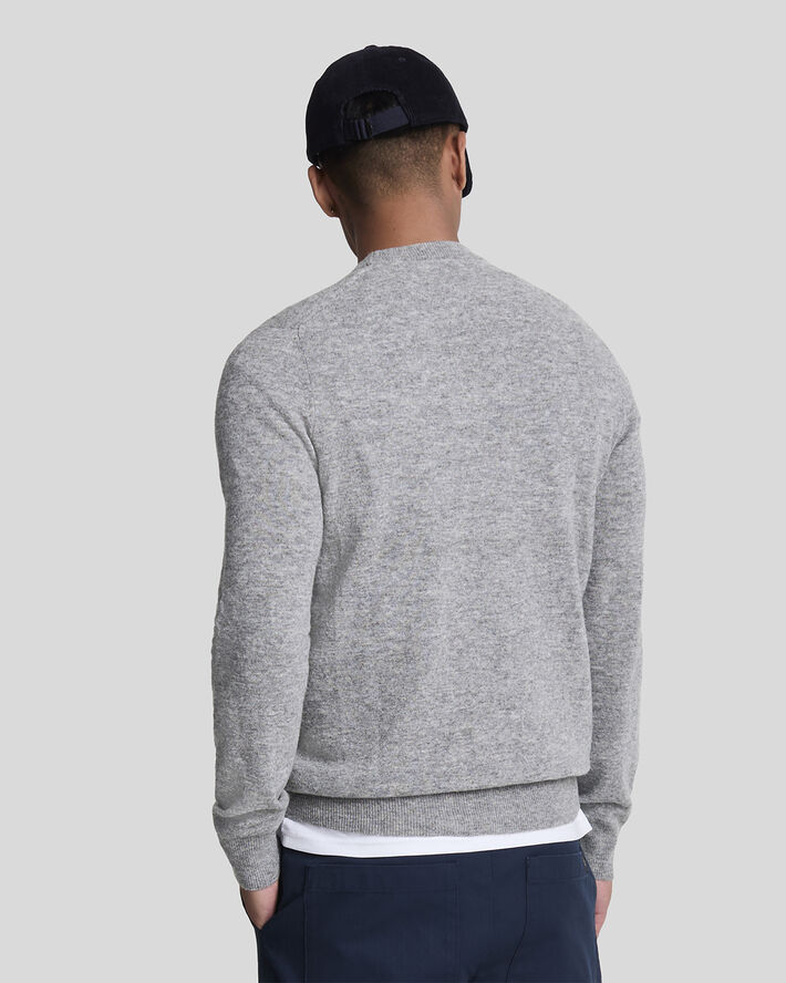 Lyle & Scott Lambswool Blend Crew Neck Jumper T28 mid grey marl