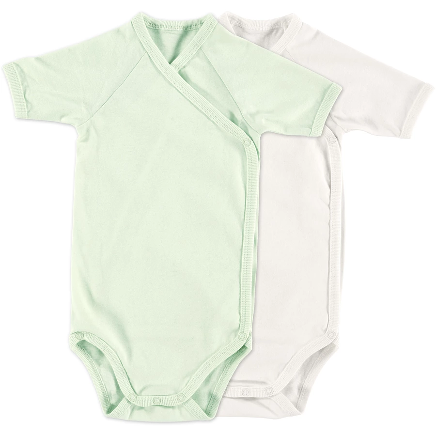 Alvi® Kurzarmbody 2er Pack mint + weiß