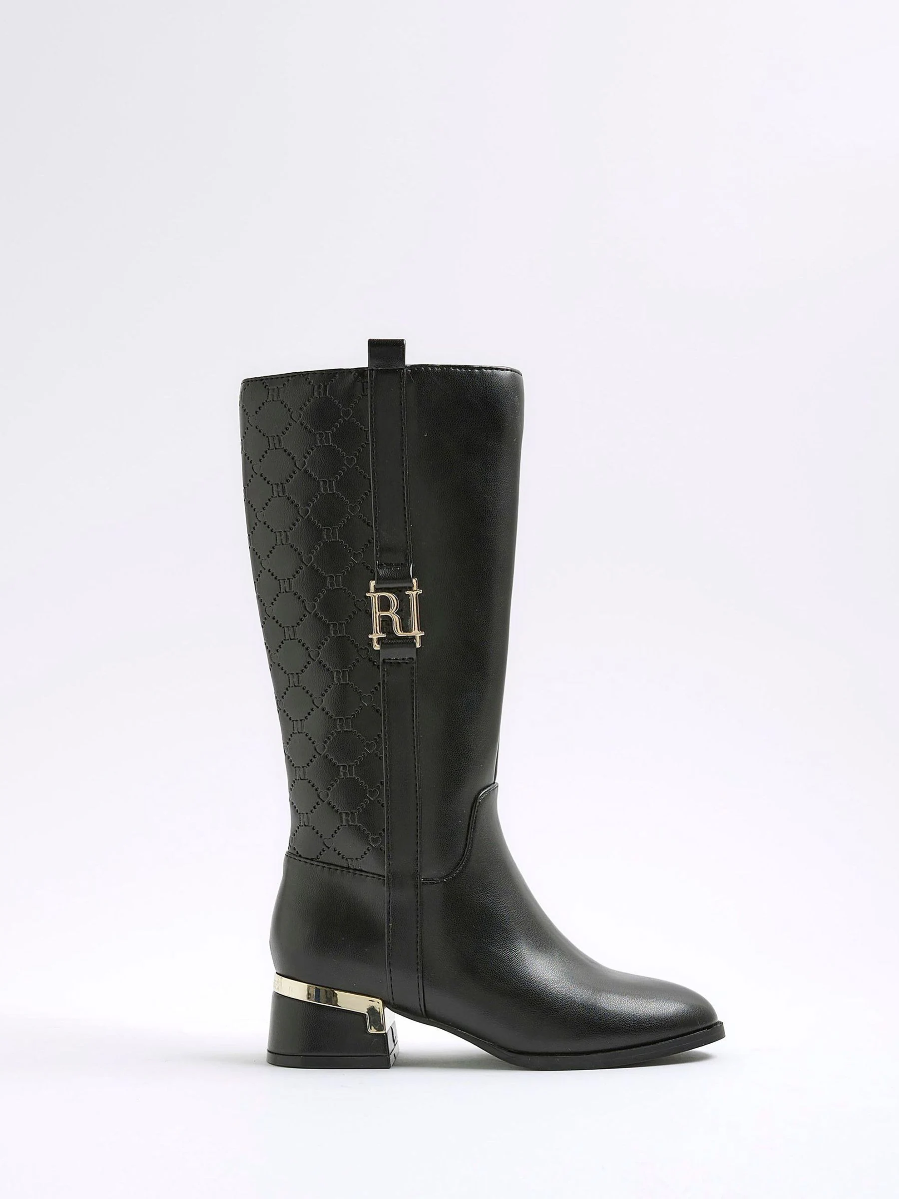 River Island Embossed Knee High Boots