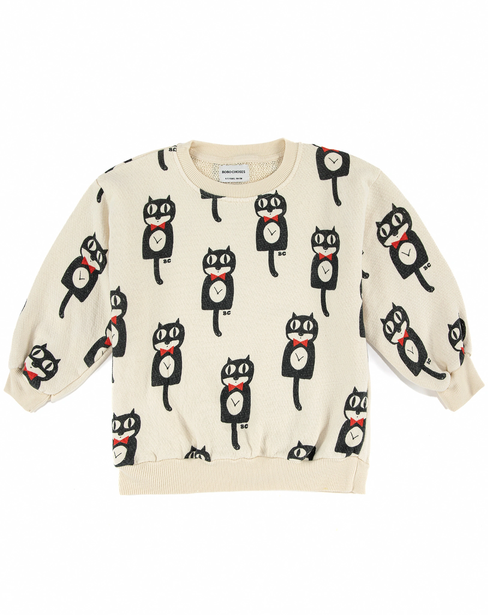 Sweatshirt CAT O'CLOCK AOP in beige
