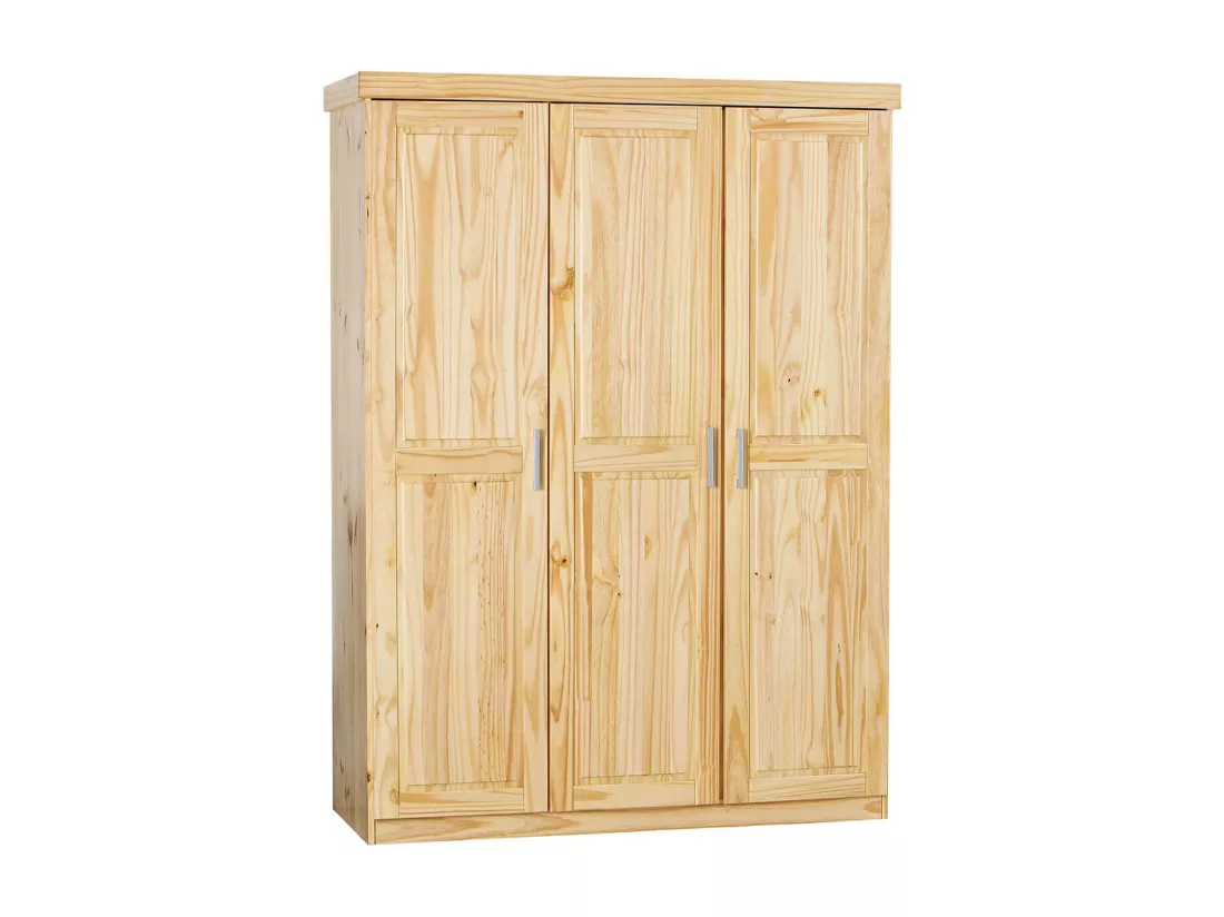 CALI - Armoire 3 Portes Bois Massif Naturel
