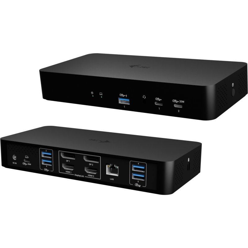 i-tec Universal Intelligent Dual Display Docking Station + Power Delivery 100W