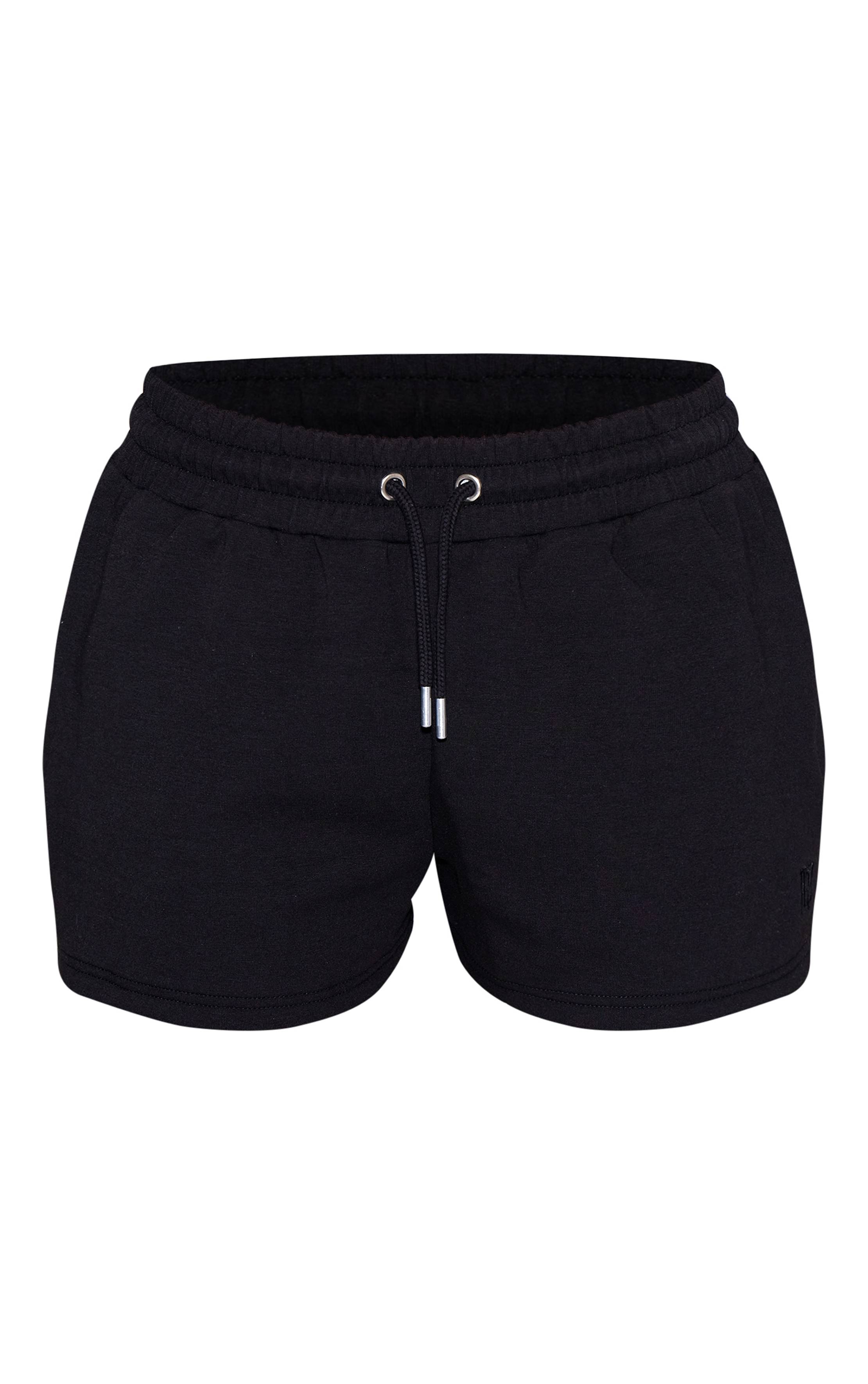 Noir Short En Jersey Interlock Brodé Petite