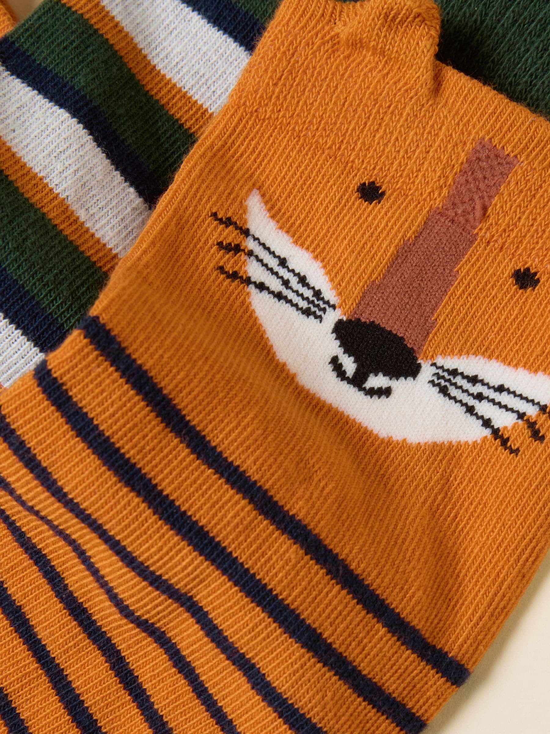 Oranje/donkerblauw - Joules Kids' Neat Feet Socks 3 Pack
