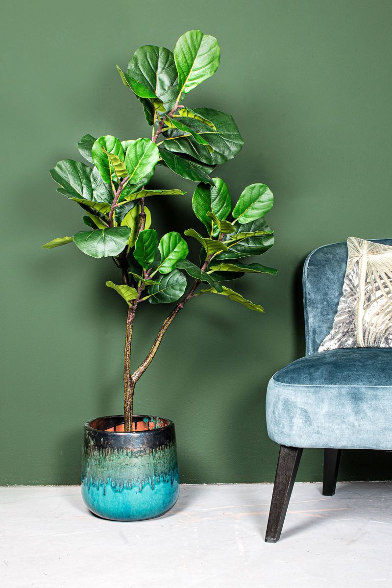 Ptmd plante artificielle vioolblad - 70x45x120 cm - plastique - noir