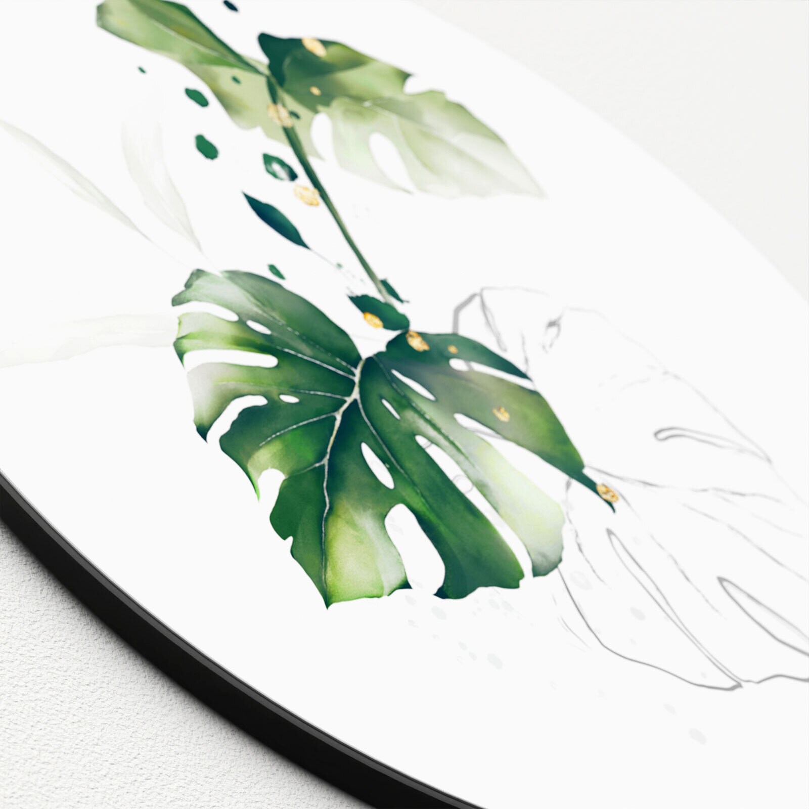 PRO ART Glas-Art Bild WATERCOLOUR PALM LEAVES II Ø 20 cm mehrfarbig