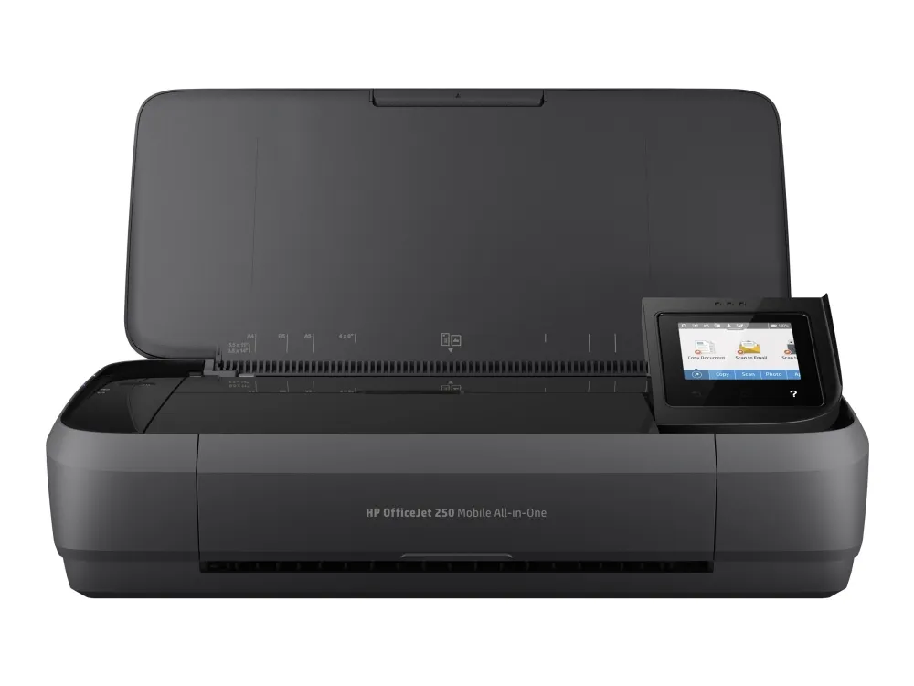 HP Officejet 250 Mobile All-in-One - Multifunktionsprinter - farve - blækprinter - Legal (216 x 356 mm) (original) - A4/Legal (medie) - op til 8 spm (kopiering) - op til 10 spm (udskriver) - 50 ark - USB 2.0, USB vært, Wi-Fi