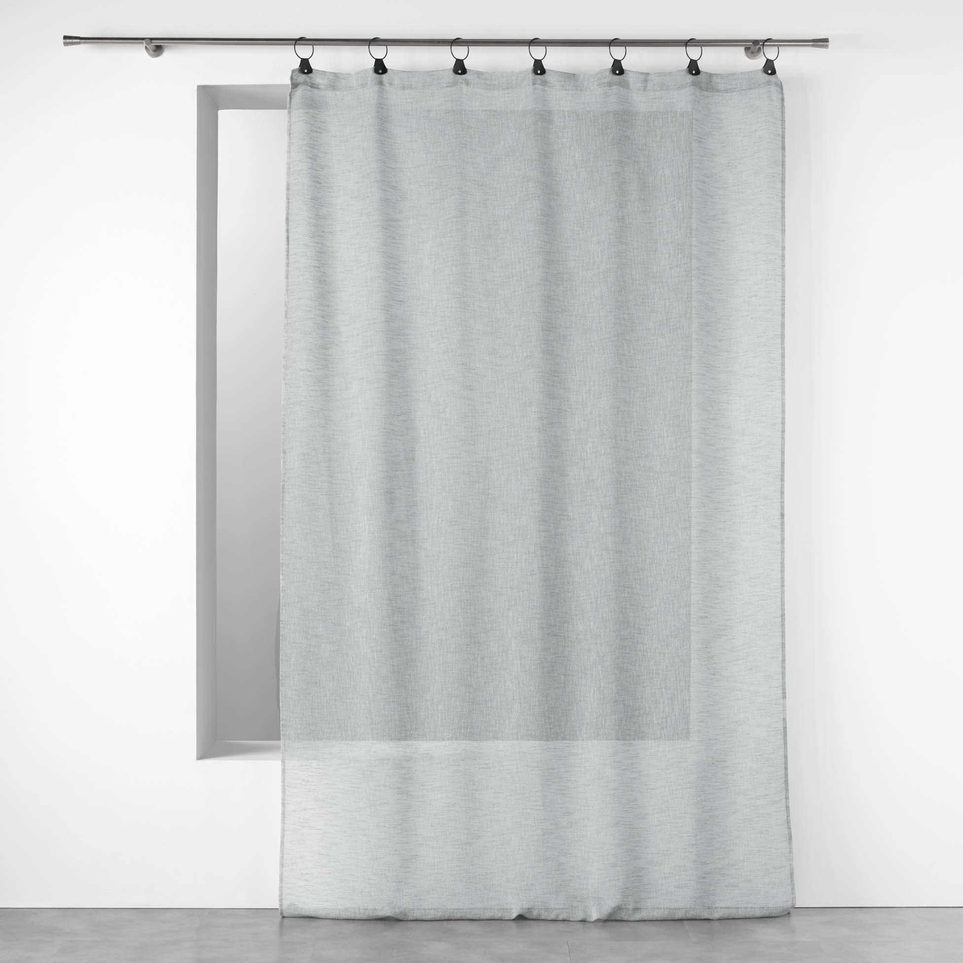 PANNEAU A ANNEAUX 140X280CM VOILE TISSE LINKA GRIS