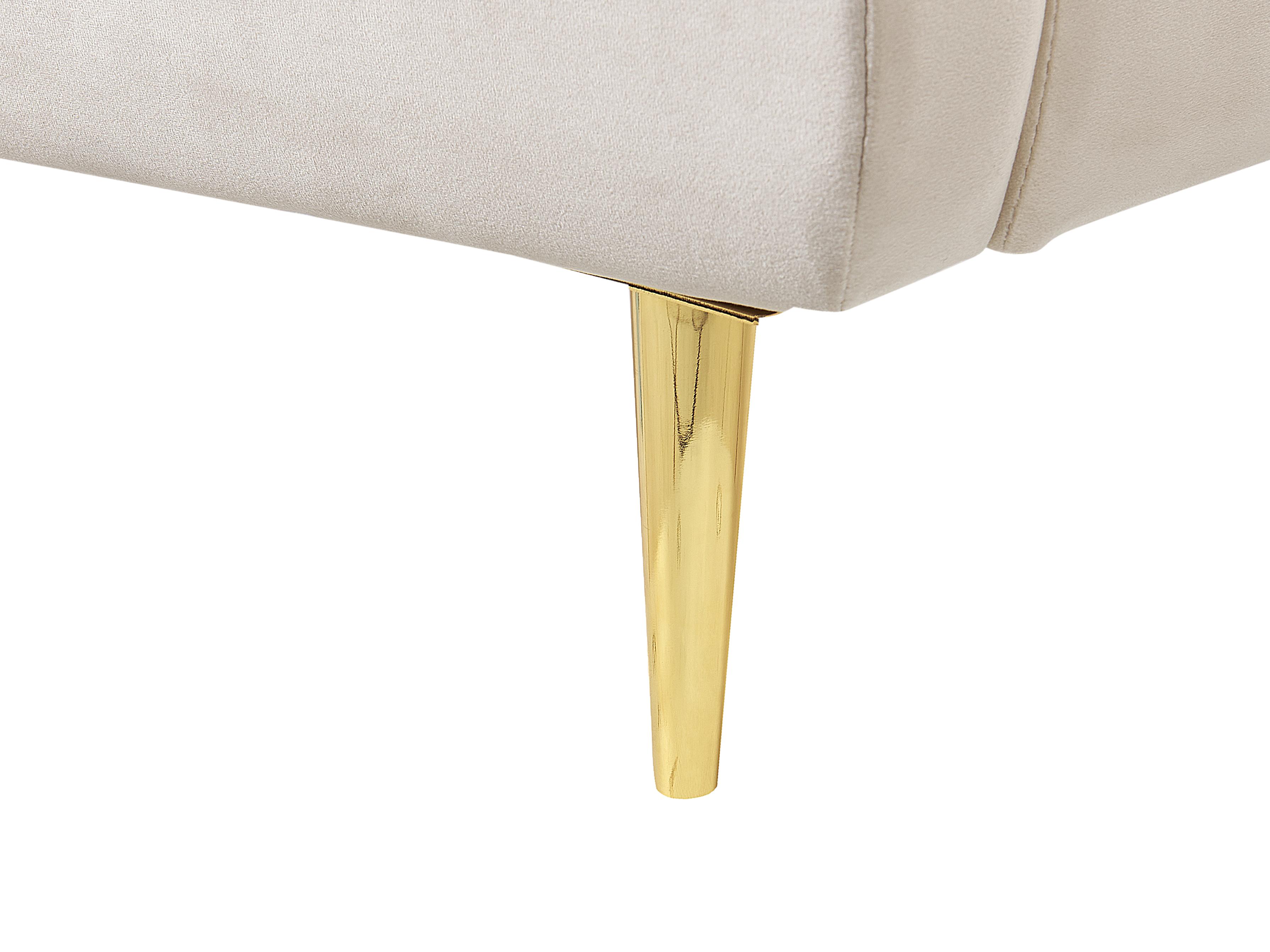 Bed Fluweel FORBACH 180 x 200 cm Beige
