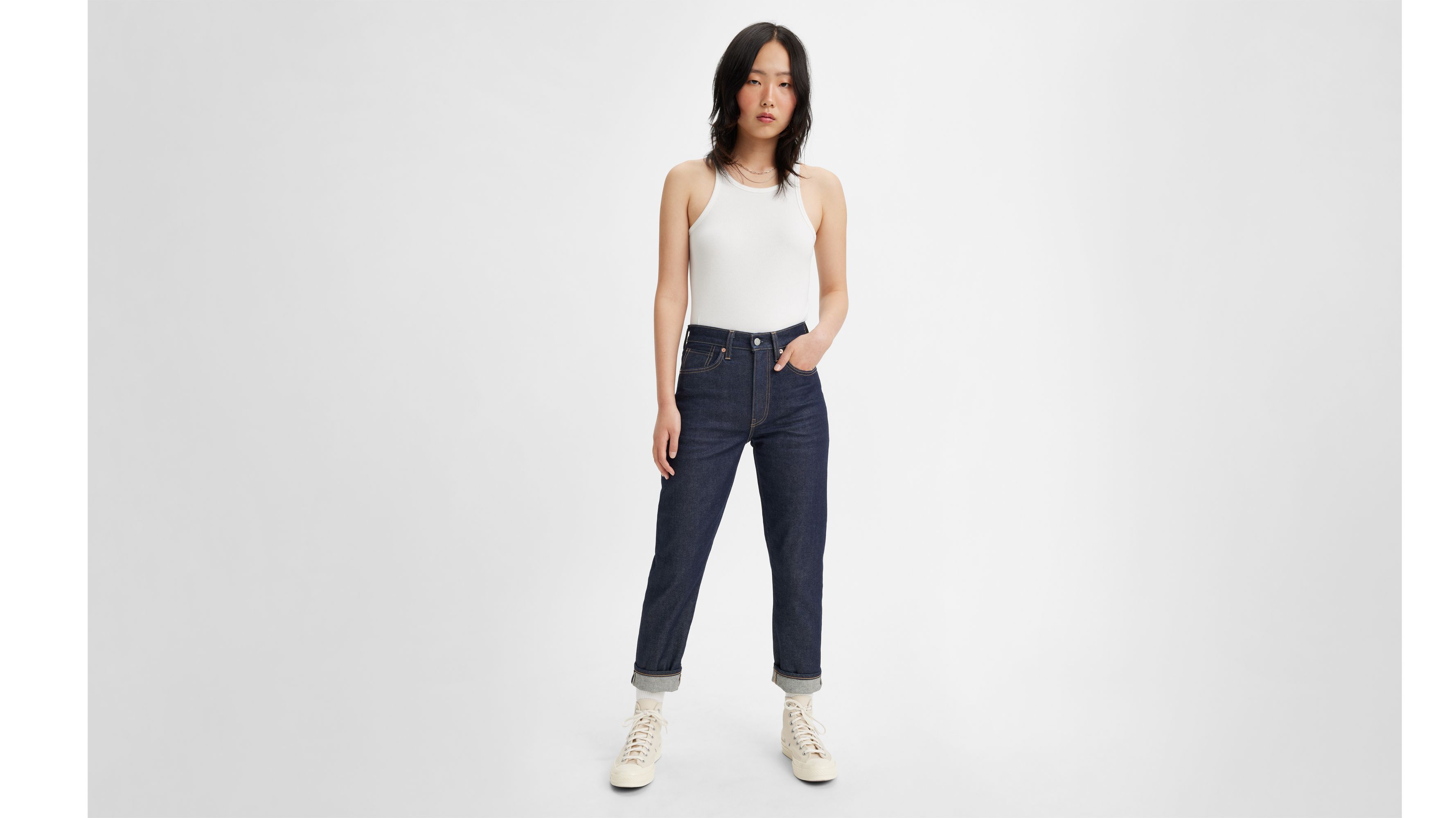 Jean Levi's® Boyfriend taille haute - Moj Ink Rinse Hr Bf Dark - Bleu
