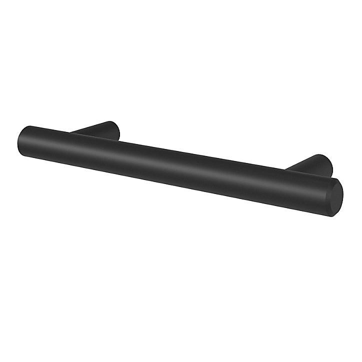 Poignée de meuble en T GoodHome Dizel acier mat noir l.136mm x l.12mm x H. 35mm entraxe 96mm