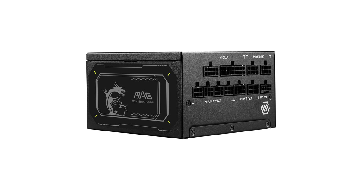 MSIMAG A1000GL PCIE5 II modulaire 1000 watt voeding   (Zwart, 1x 12V-2x6, 4x PCIe)