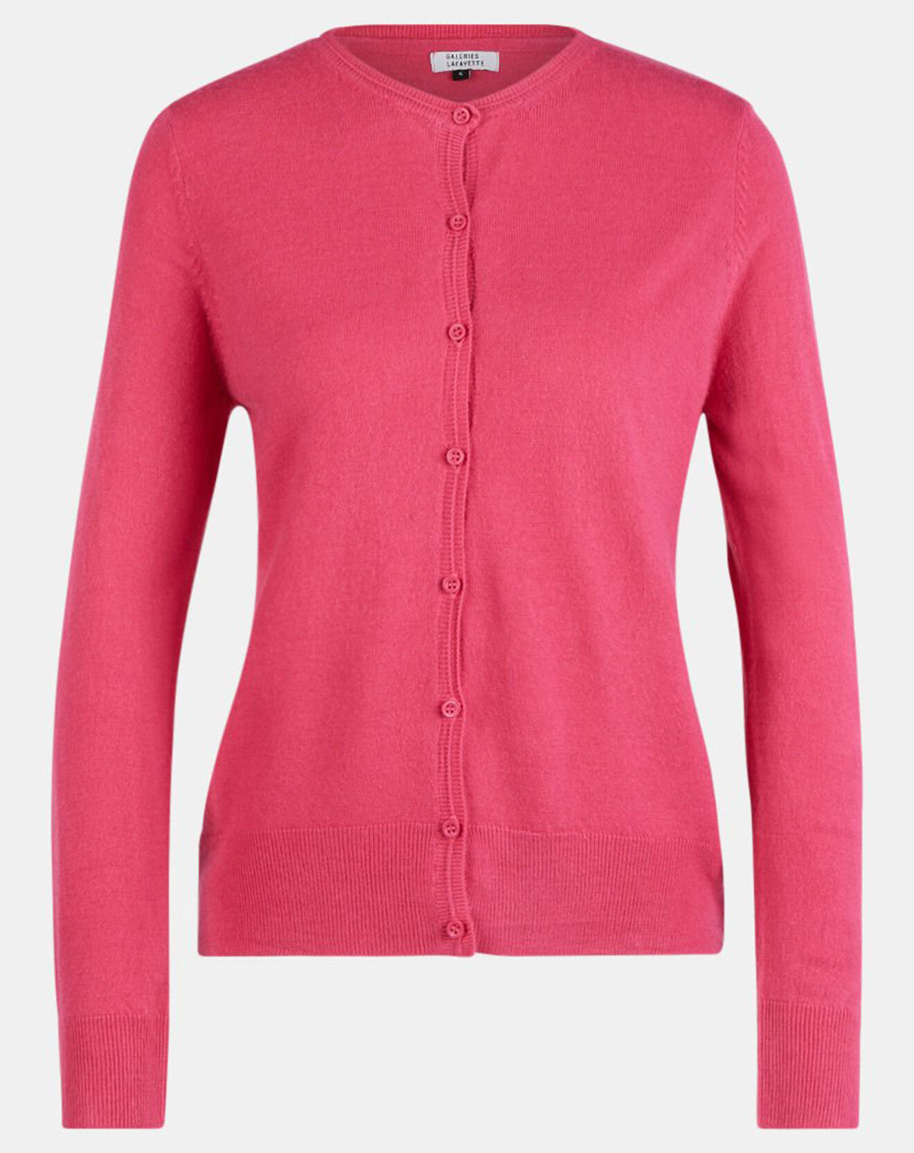 Galeries Lafayette Cardigan en Maille fine Fanny rose