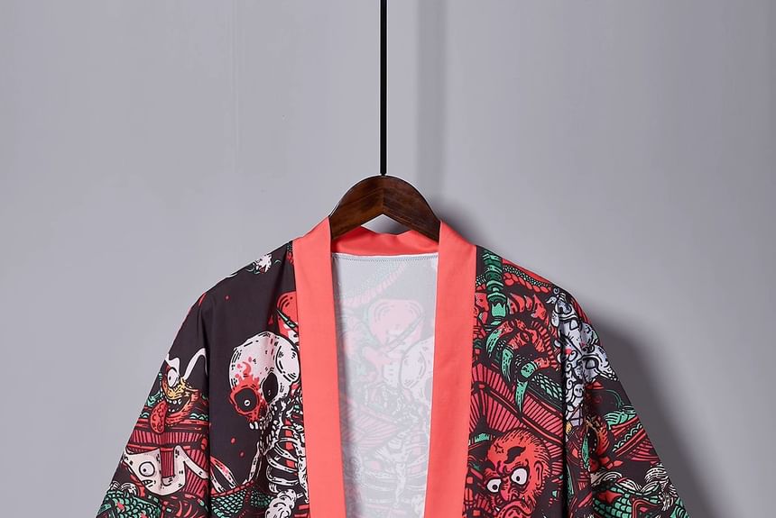 Esquerada - Licht jack met skeletprint en elleboogmouwen