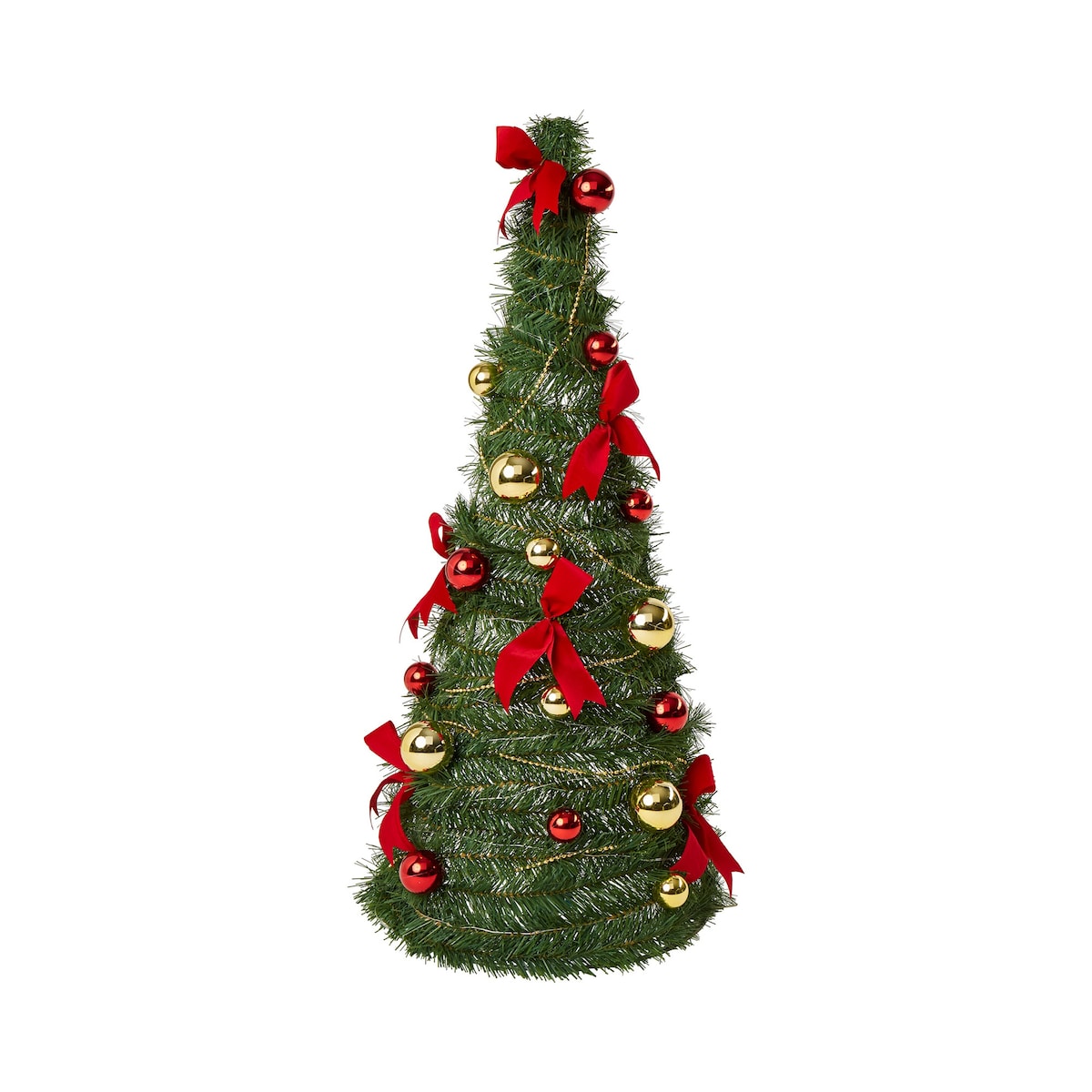 viva domo - Künstlicher Pop-up-Weihnachtsbaum mit LED-Beleuchtung, geschmückt, 90 cm