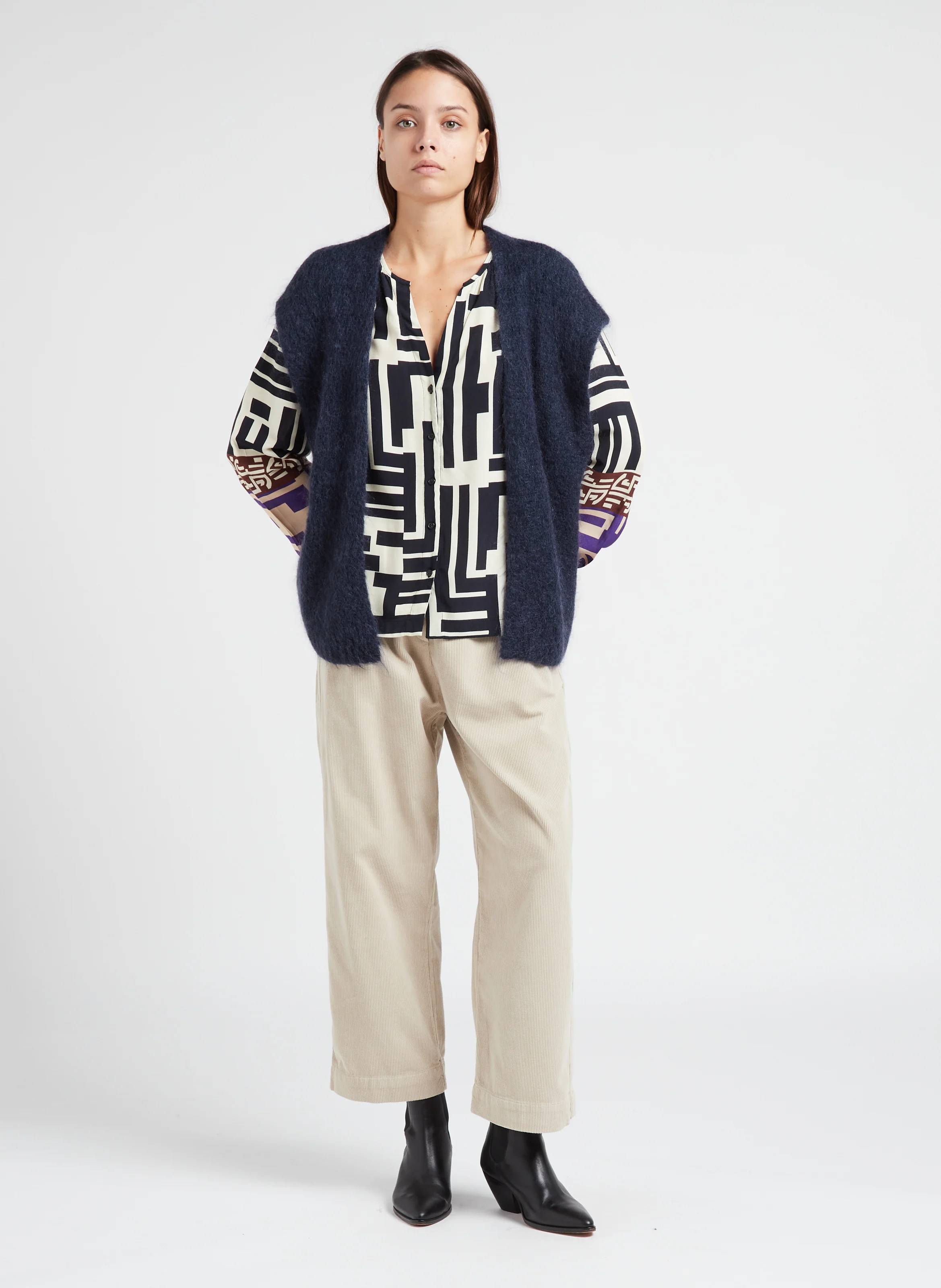 PENNY - Pantalon droit en coton | Beige