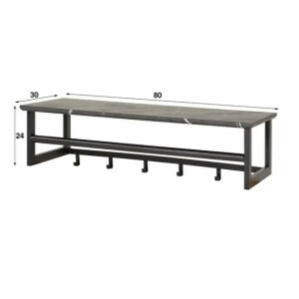 Hoyz Collection - Kapstok Roede 6 Haaks - 3D Zwart Grijs