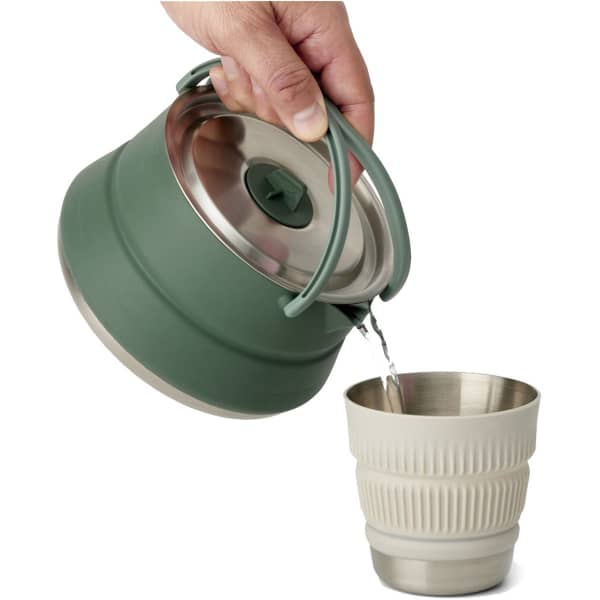 Popote randonnée SEA TO SUMMIT DETOUR STAINLESS STEEL COLLAPSIBLE KETTLE 1.6L GREEN