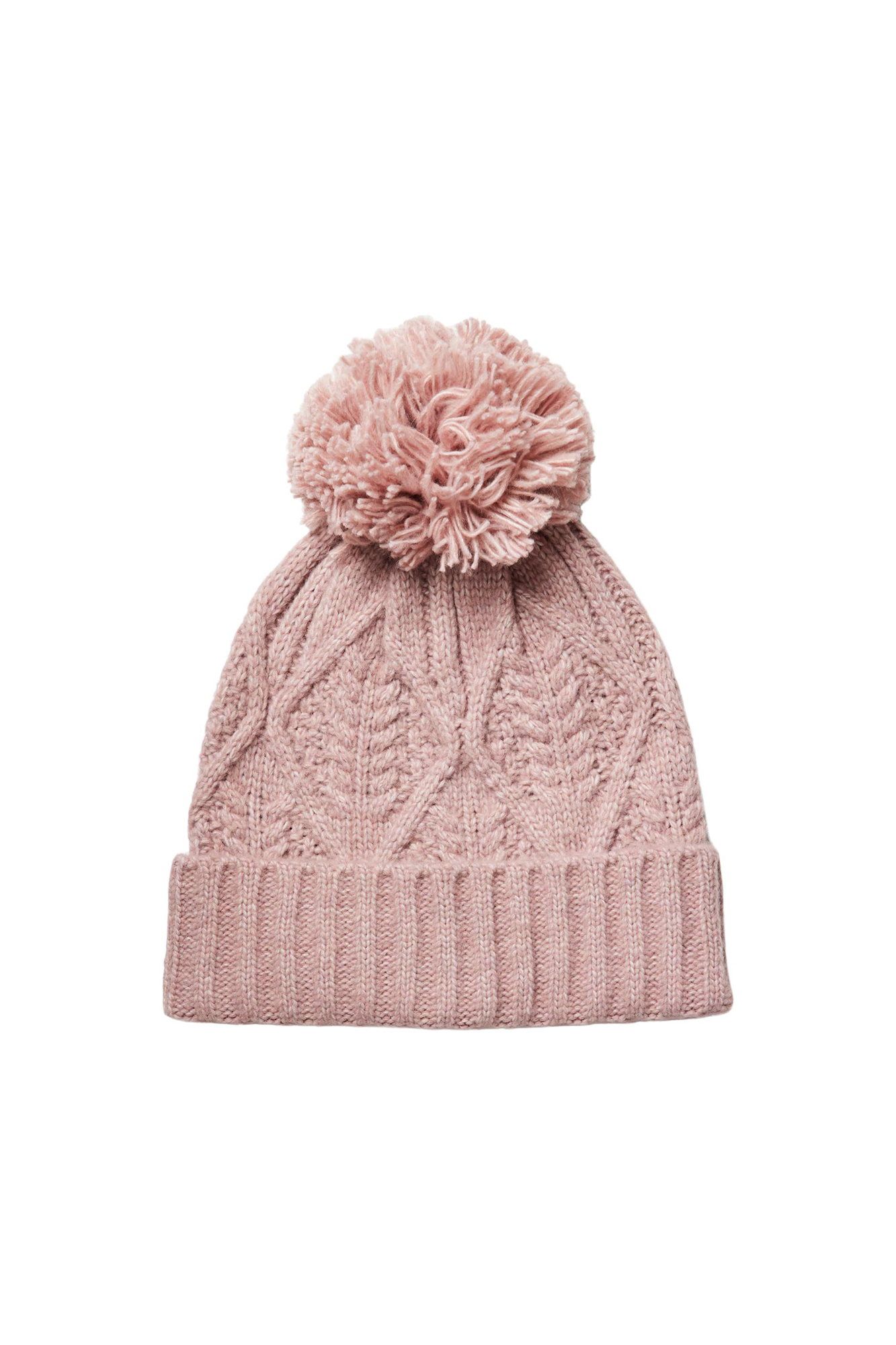 Chapéu com design estruturado e padrão detalhado na superfície. Macio ao toque e com pompom.