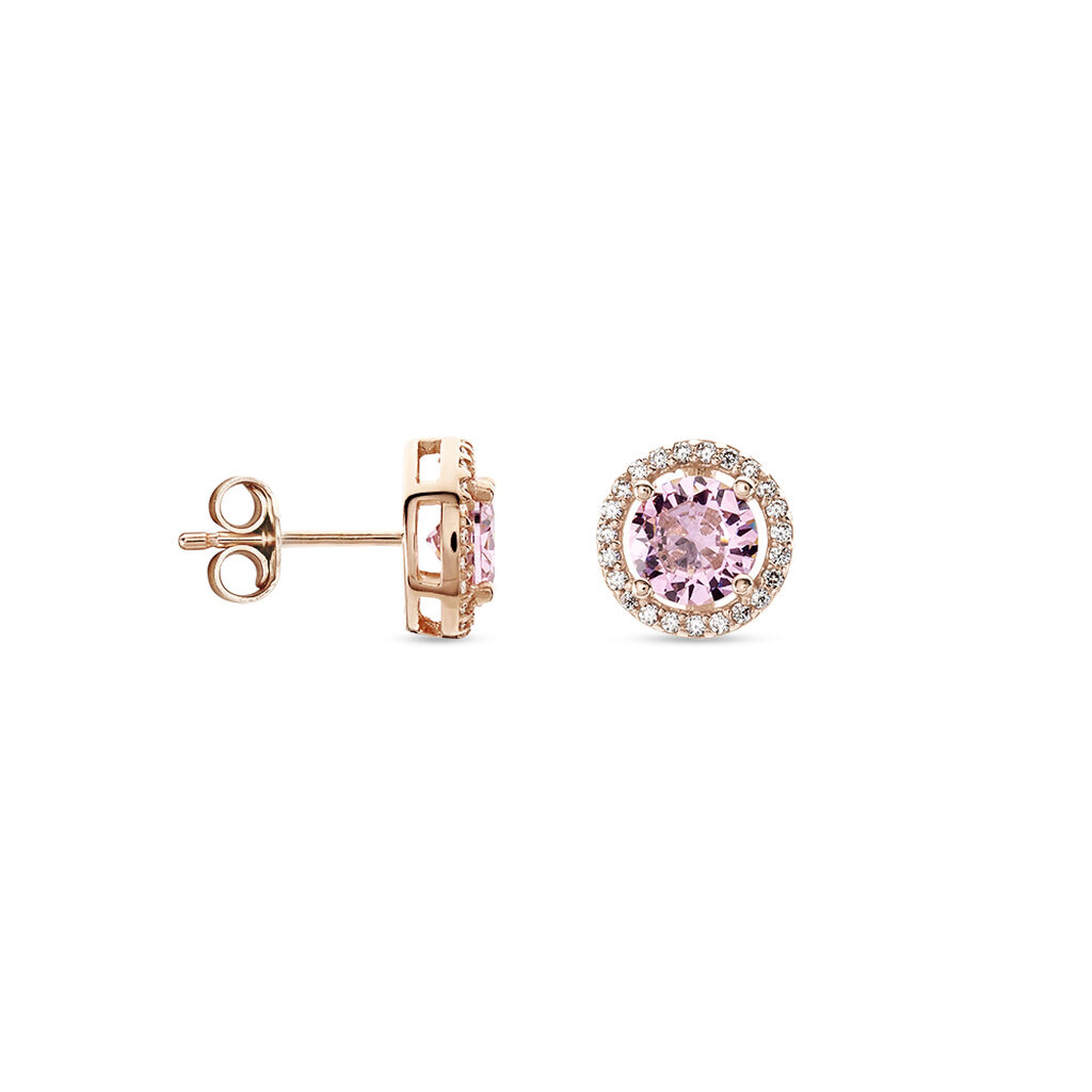 Boucles D'oreilles Puces Rio Argent Rose Oxyde
