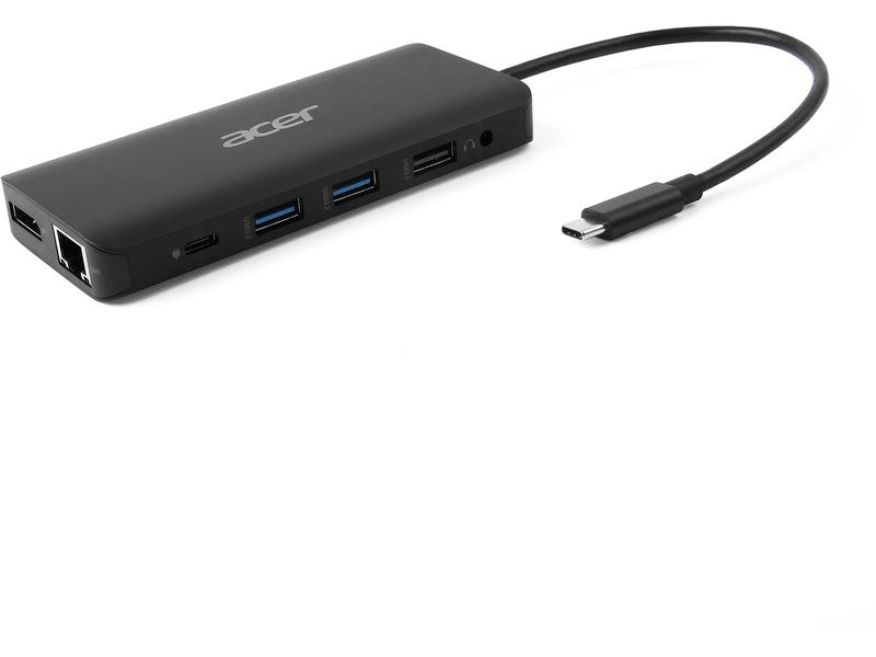 Acer Dockingstation USB-C 12-in-1 Dongle Mini Kompakte USB-C-Dock mit vielen Anschlussmöglichkeiten