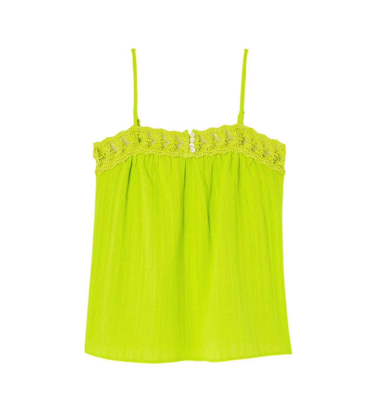 Top brodé détail crochet - Vert
