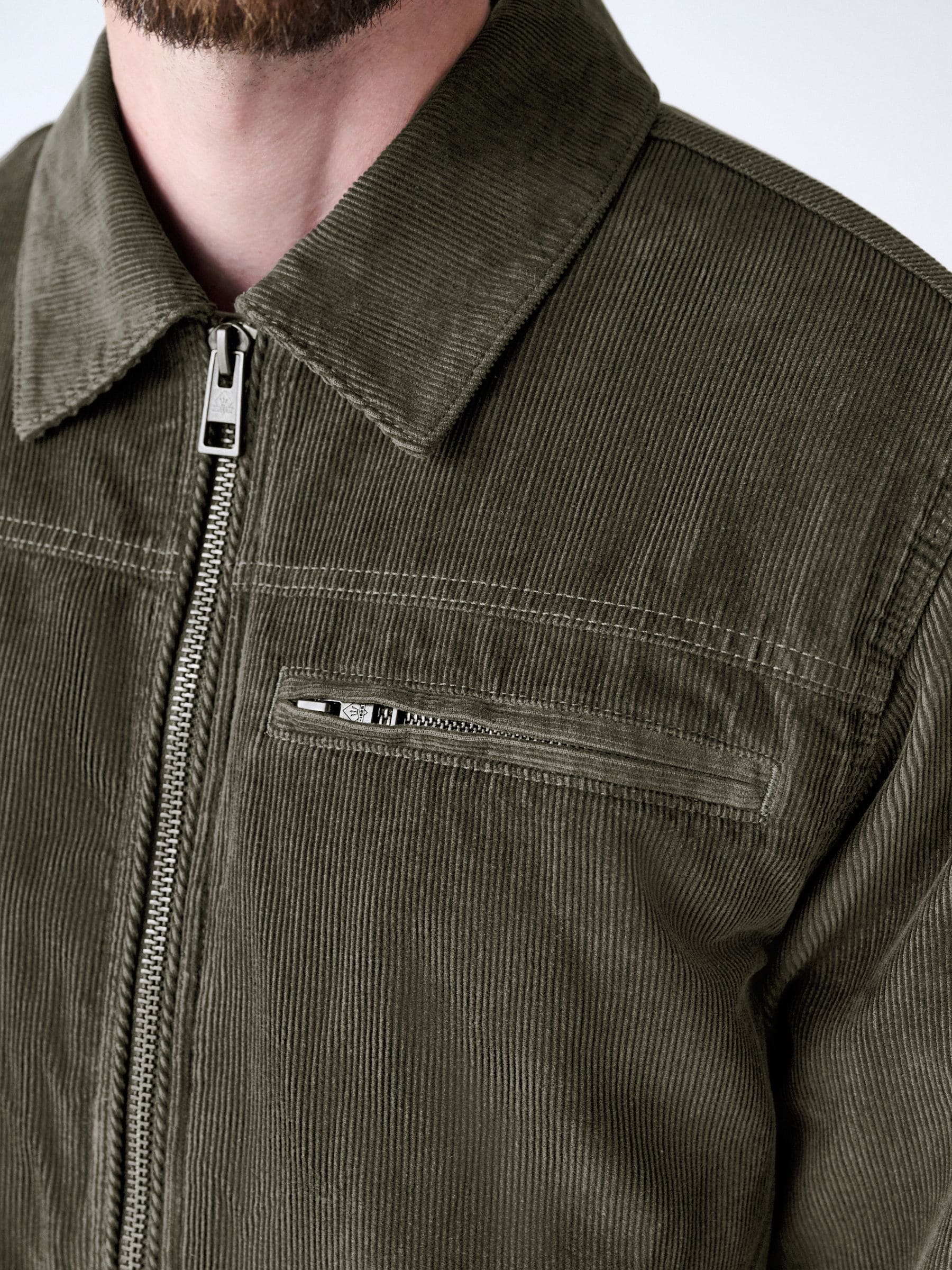 Paddenstoelbruin - Corduroy Borg Lined Jacket
