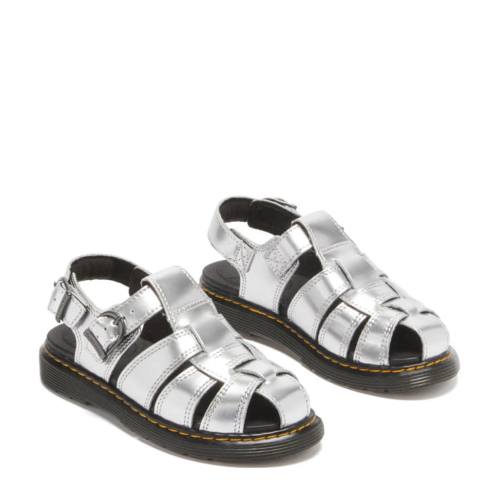 Dr. Martens Caarys Jleren sandalen Silver Metallic Patent Lamper