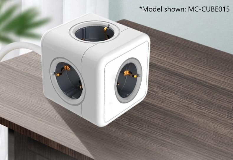MicroConnect - 4-vejs Schuko, 2 USB A-porte, 1 USB-C-port, Power Cube - Med 1,5 m kabel