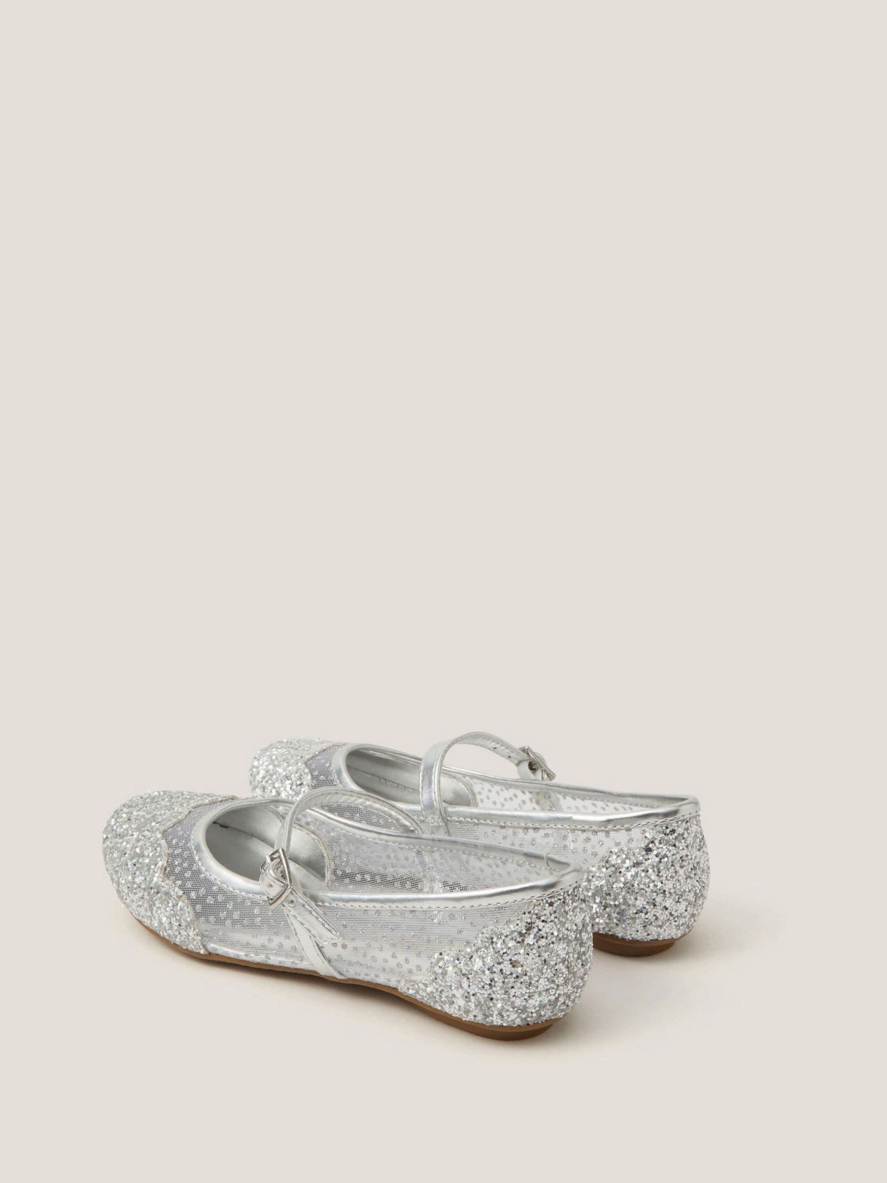 Monsoon Glitter Mesh Ballet Flats