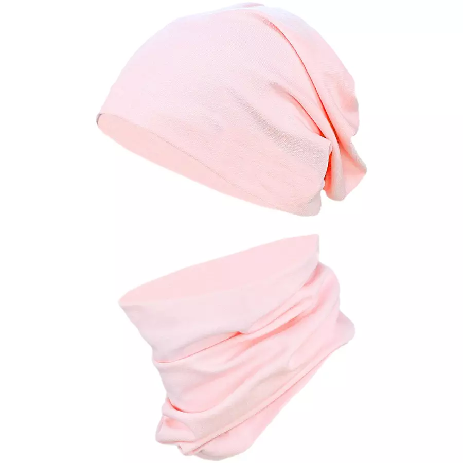 TupTam Unisex Kinder Beanie Mütze Schlauchschal Set hellrosa