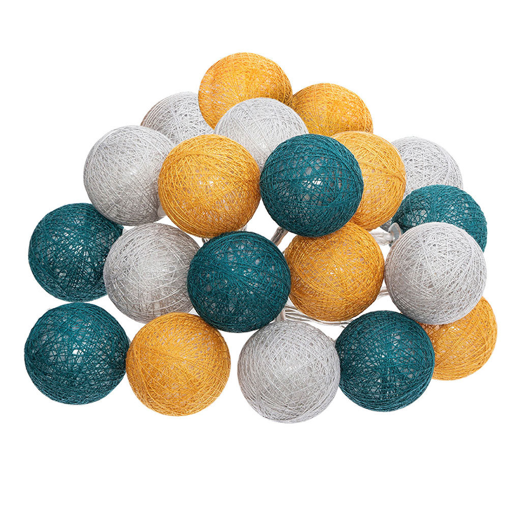 Guirlande lumineuse 20 boules tropicale D 6cm