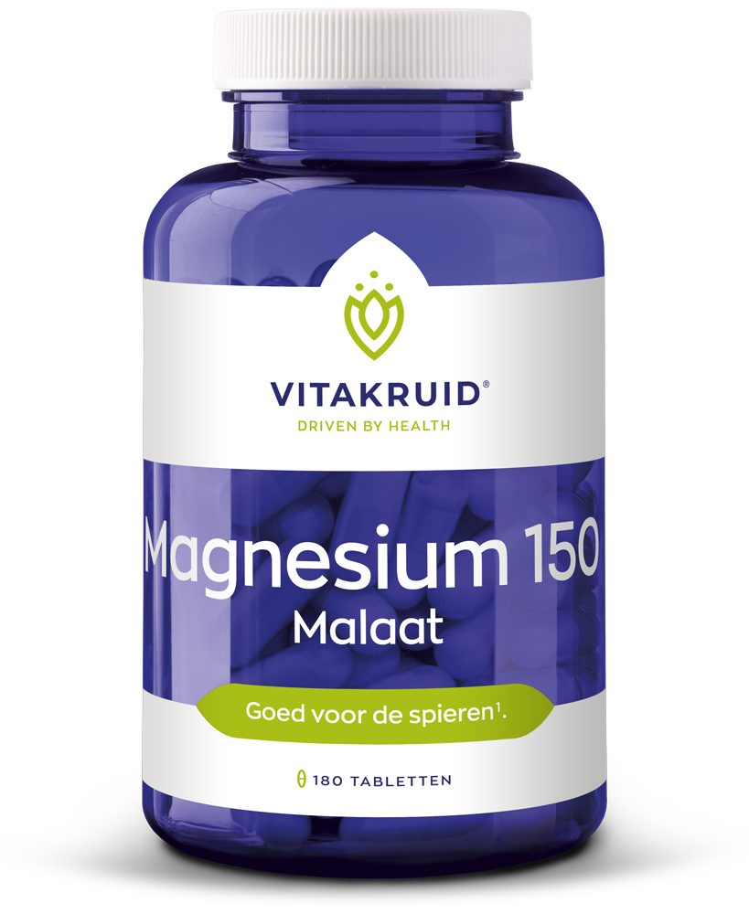 Vitakruid Magnesium 150 Malaat Met Vitamine B6 (P-5-P) (180 tabletten)