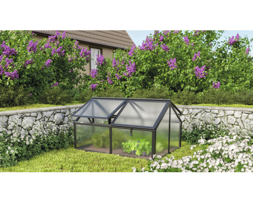 Gamma kweekbak, dubbelwandige polycarbonaat panelen, 124,3 x 89 x 71,3 cm, zwart