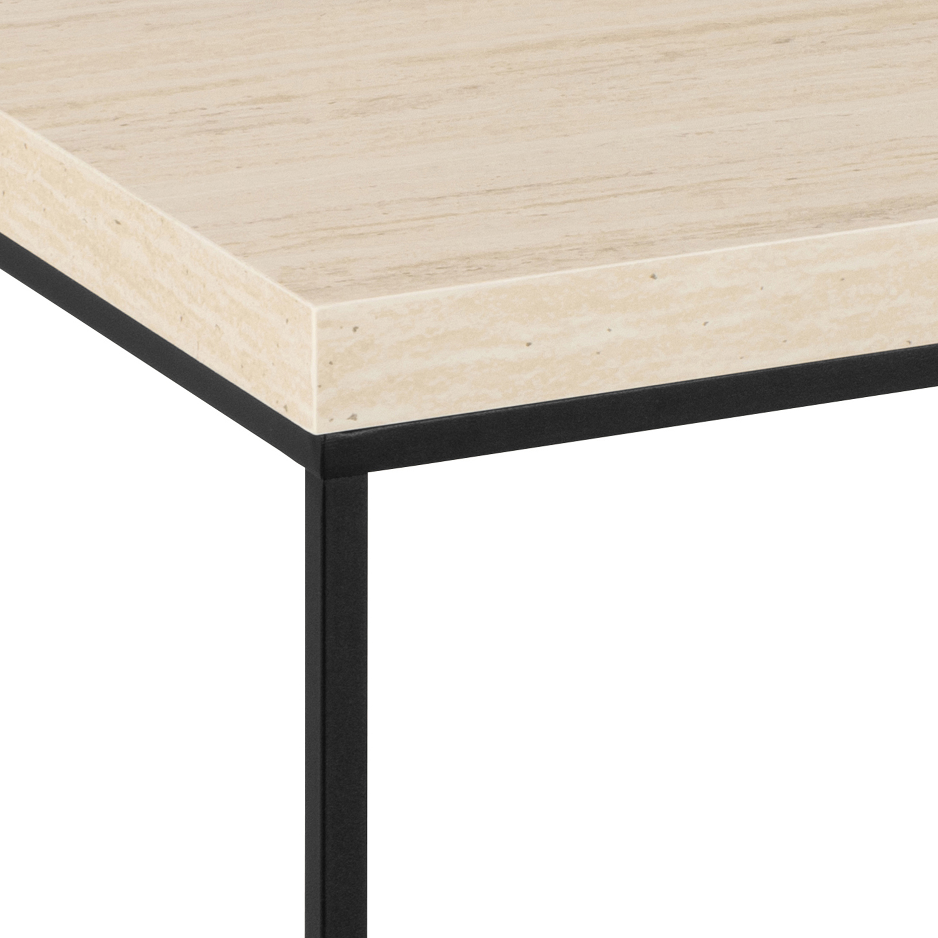 Couchtisch BAROSSA - beige-schwarz matt - 110 cm