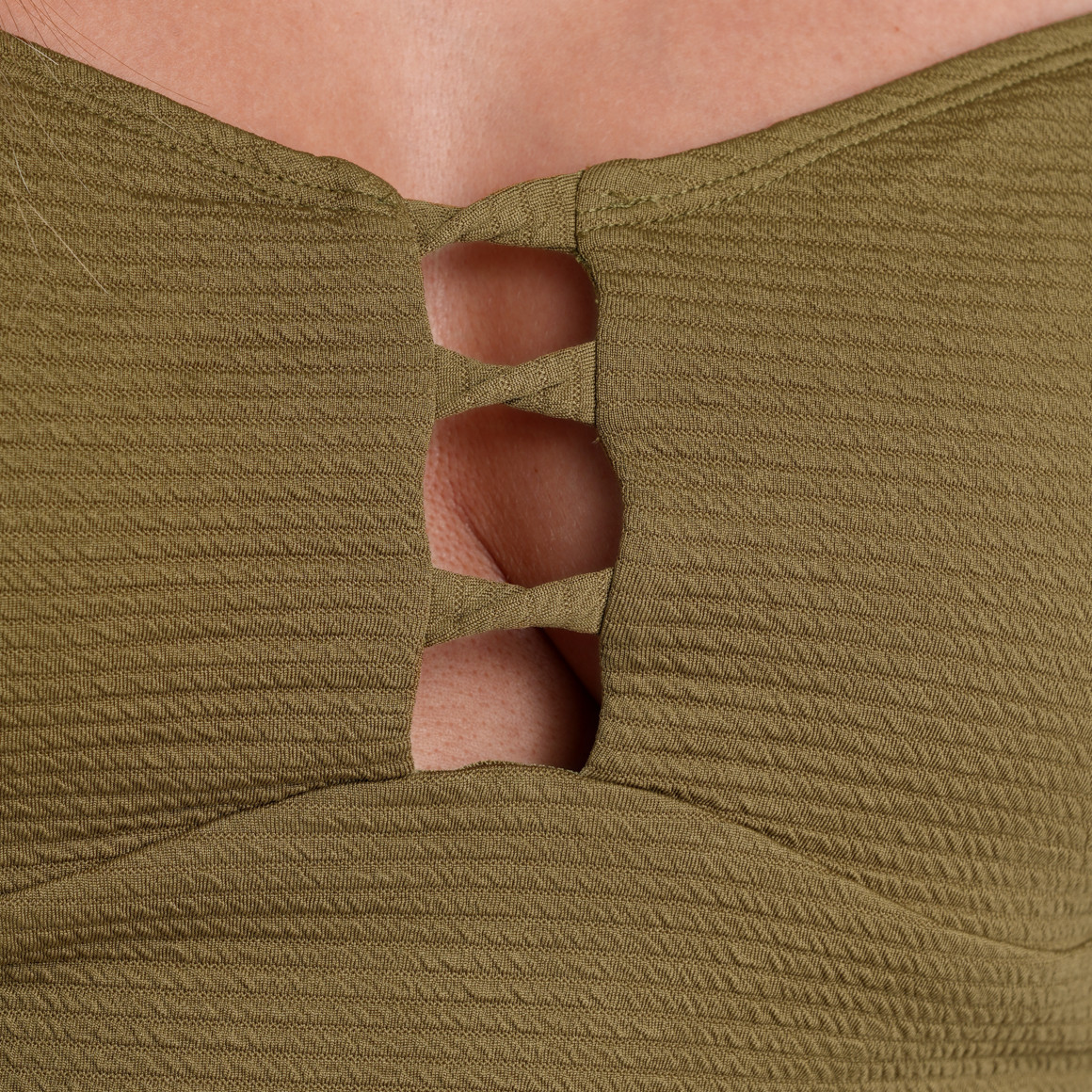 Gina Benotti Damen Shape-Tankinioberteil aus Strukturstoff oliv